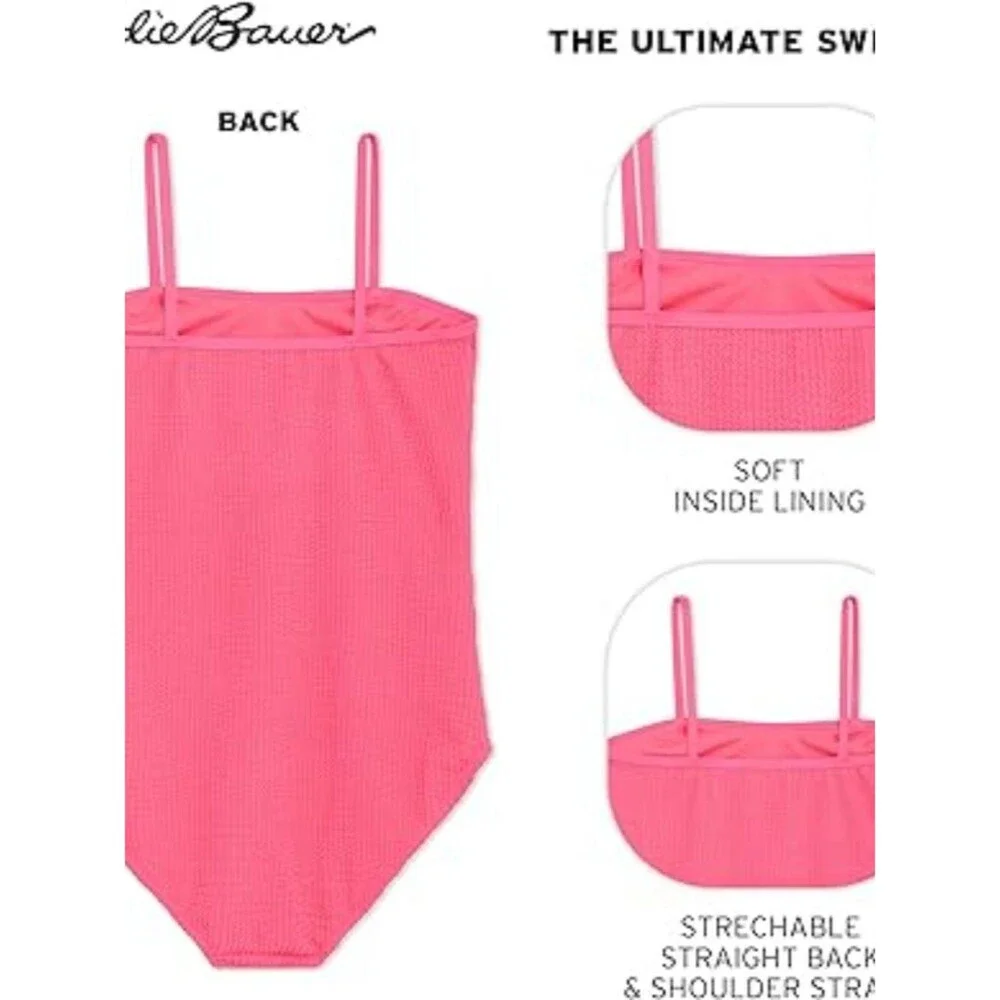 Eddie Bauer Girls' UPF 50+ Scoop-Neck Stretchable One-Piece Swimsuit XL